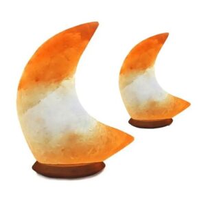 Moon Shape Salt Lamp Hand Crafted Carved Lamp - Shop Now