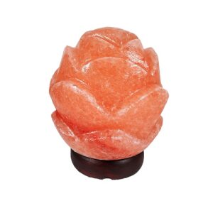 Hand Carved Lotus Flower Himalayan Salt Lamp Best Quality