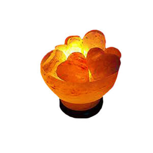 Exquisite Pink Salt Bowl with Hearts | Himalayan Salt Lamp