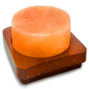 Himalayan Salt Foot Detox Slab with Wooden Base 8x8x1.5