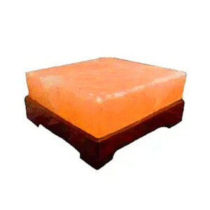 Wooden Base Himalayan Salt Square Foot Detox [8x8x2]