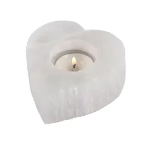 White Heart Shape Candle Holder Tealight - Himalayan Salt