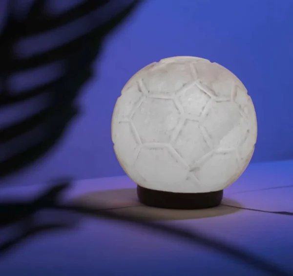 White Football Himalayan Salt Lamp – Special Design from Pakistan