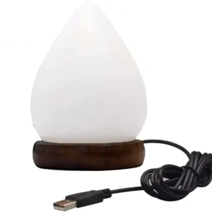 Himalayan Tear Drop Shape Salt Lamp with White Mini USB