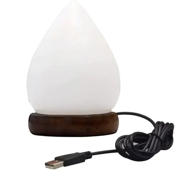 Himalayan Tear Drop Shape Salt Lamp with White Mini USB